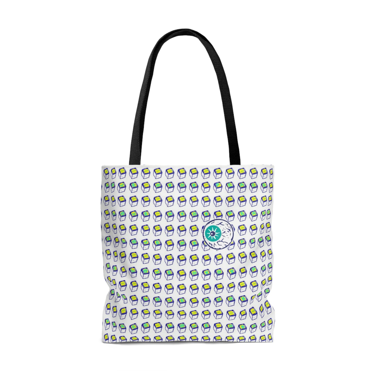 Insook Hwang's art_Monitor_Love Peace_UFO & Eyeball AOP Tote Bag