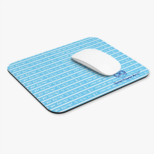 Super Power Art_Srtipe_How are you doing?_Mouse Pad (Rectangle)_AOP_Light blue