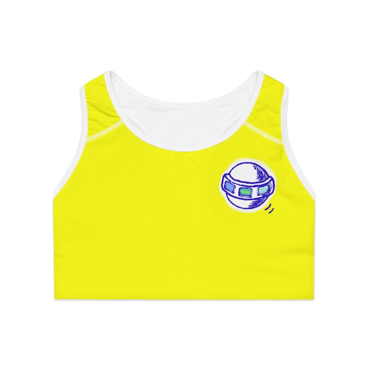 Insook Hwang's art_UFO_Eye ball_Sports Bra (AOP)_Yellow