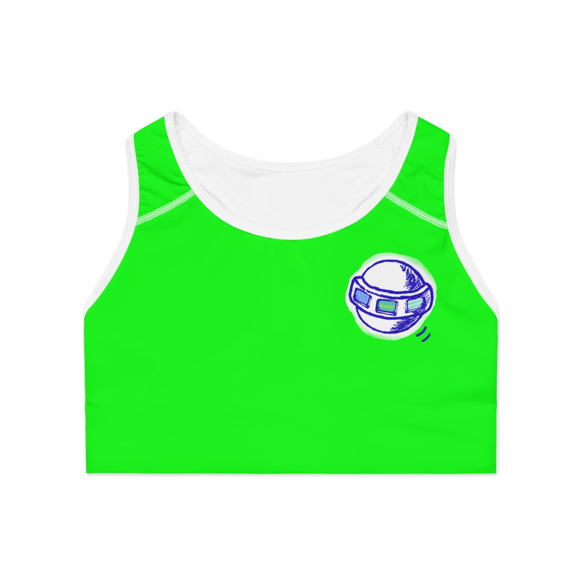 Insook Hwang's art_UFO_Eye ball_Sports Bra (AOP)_Green