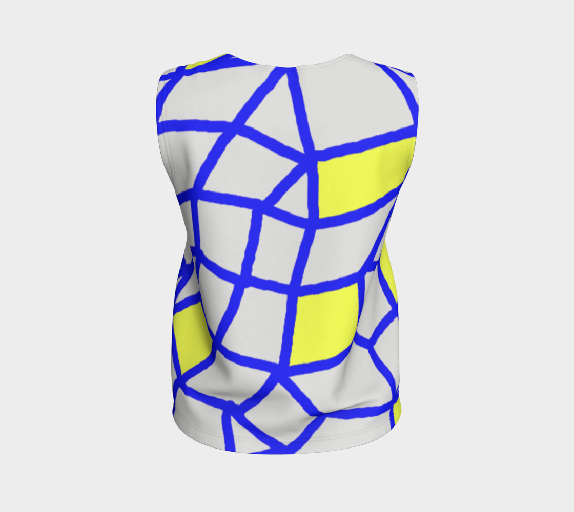 Insook Hwang's art_Loose top_ Net_blue_gray_yellow#1