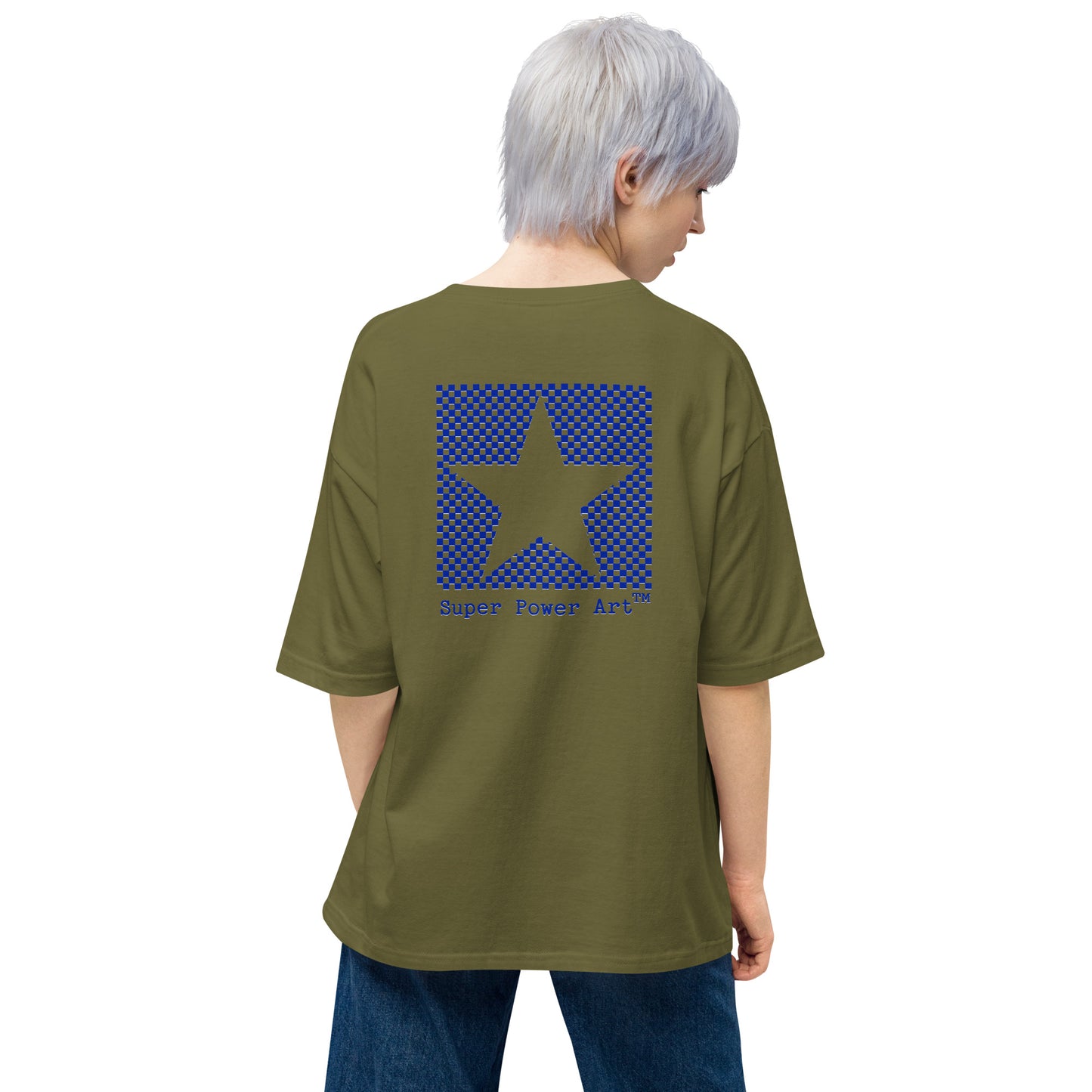 Insook Hwang's art_Star#1_Back(Big Logo_Super Power Art)_DTG Unisex oversized t-shirt (six colors)