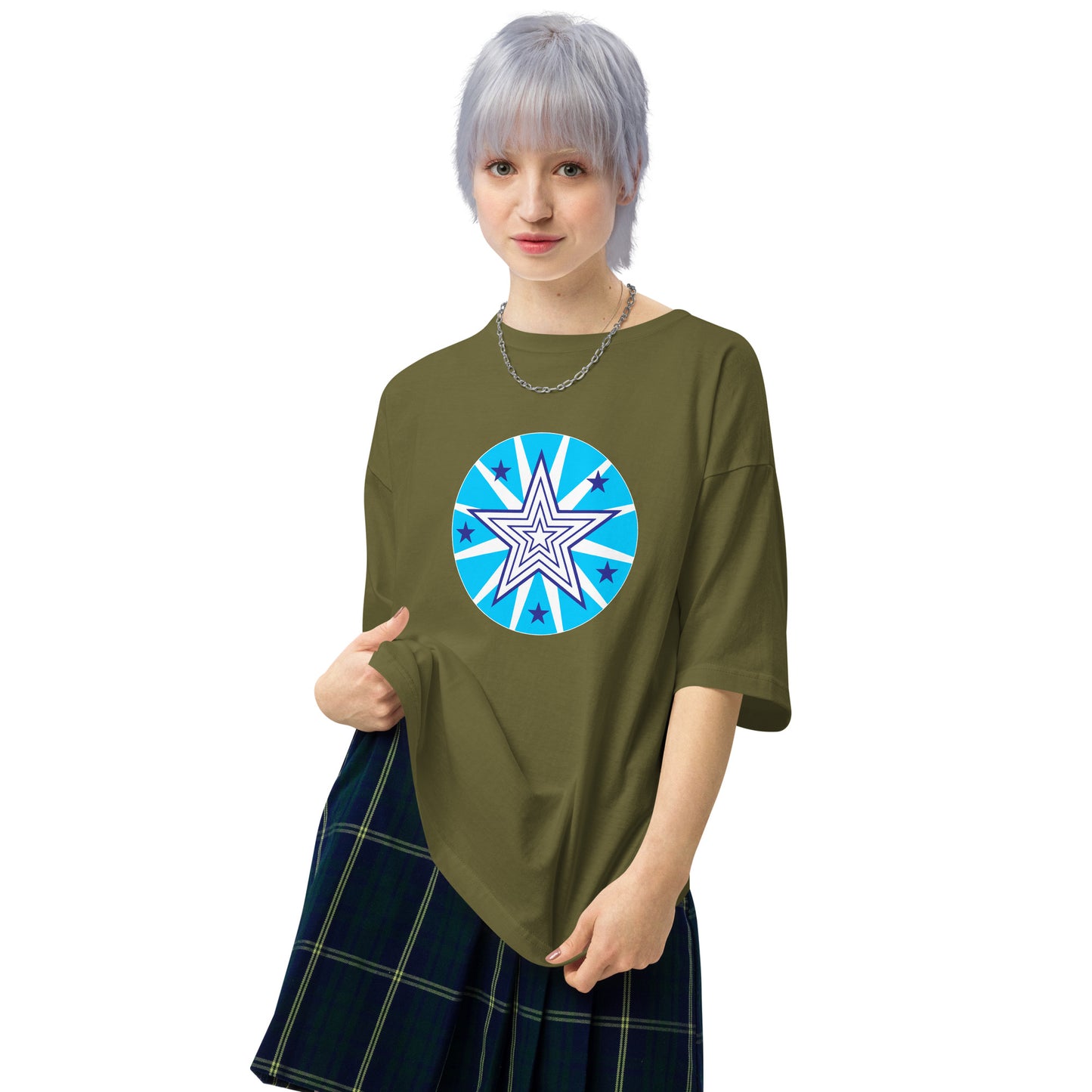 Insook Hwang's art_Star#1_Back(Big Logo_Super Power Art)_DTG Unisex oversized t-shirt (six colors)