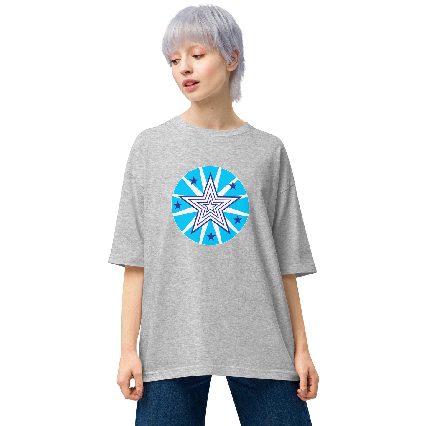 Insook Hwang's art_Star#1_Back(Big Logo_Super Power Art)_DTG Unisex oversized t-shirt (six colors)