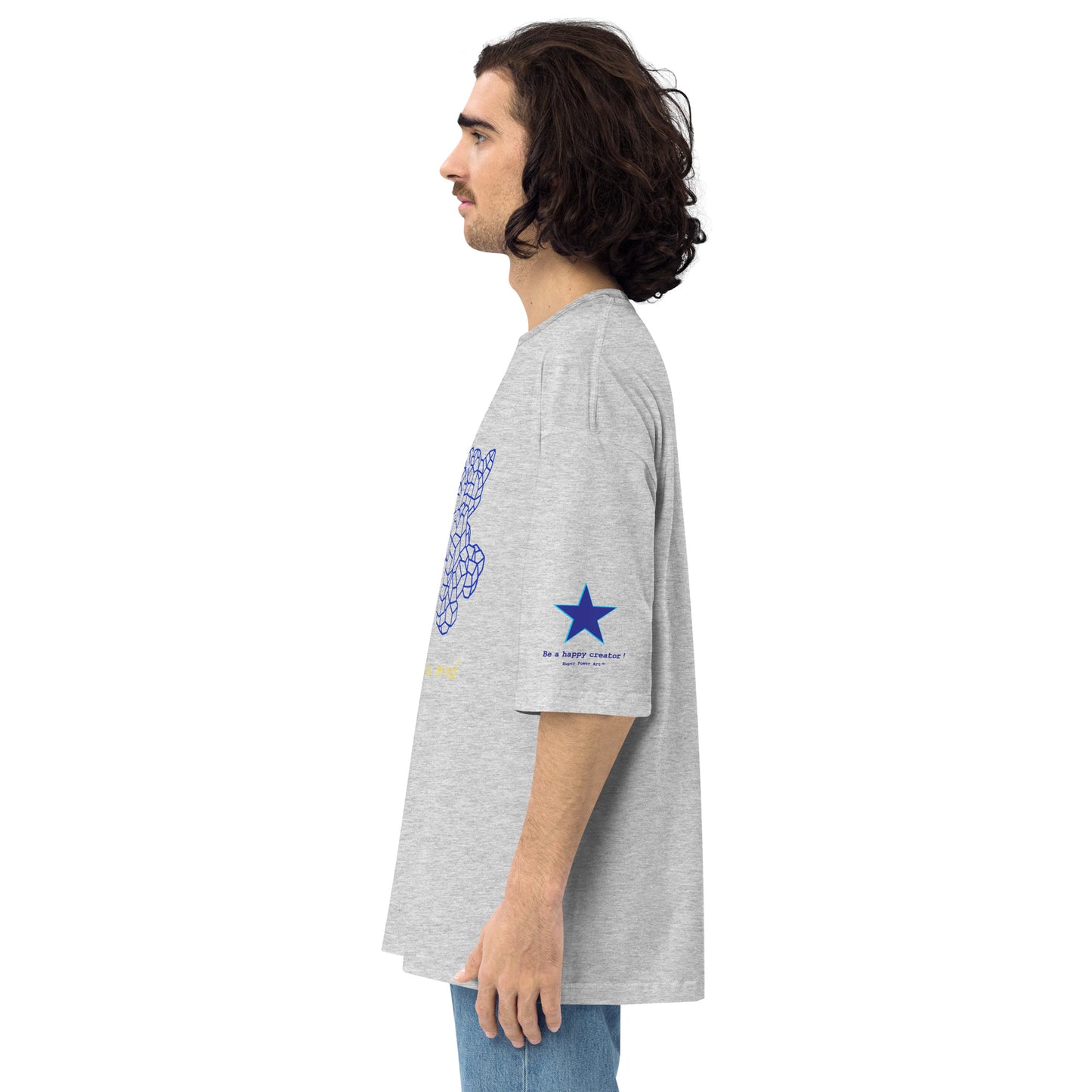 Insook Hwang's art_Net_Blue Dino#1_Unisex oversized t-shirt