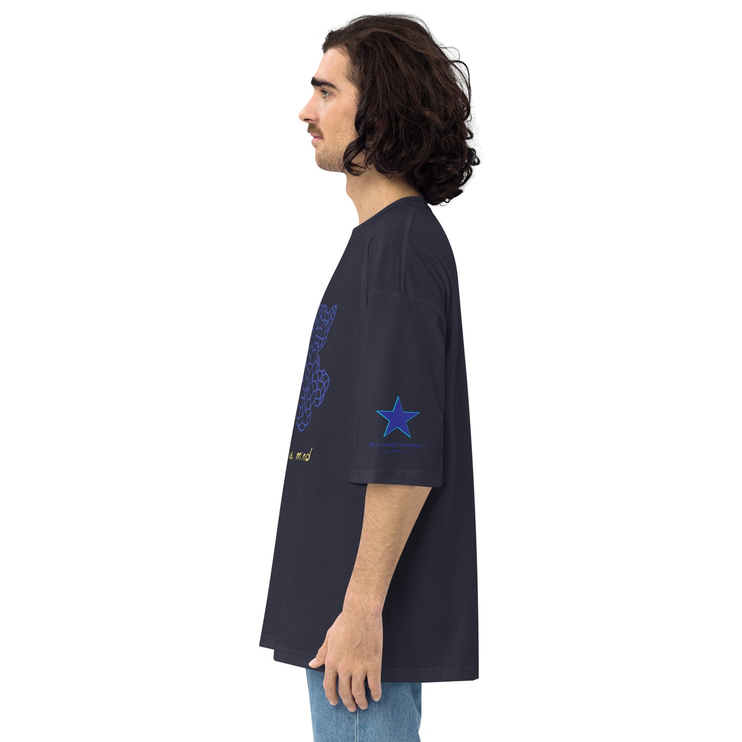 Insook Hwang's art_Net_Blue Dino#1_Unisex oversized t-shirt