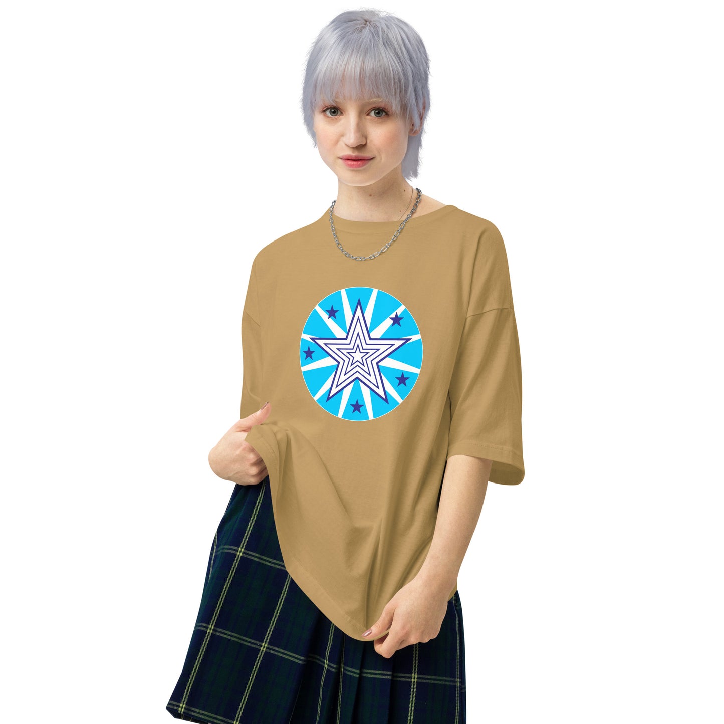 Insook Hwang's art_Star#1_Back(Big Logo_Super Power Art)_DTG Unisex oversized t-shirt (six colors)