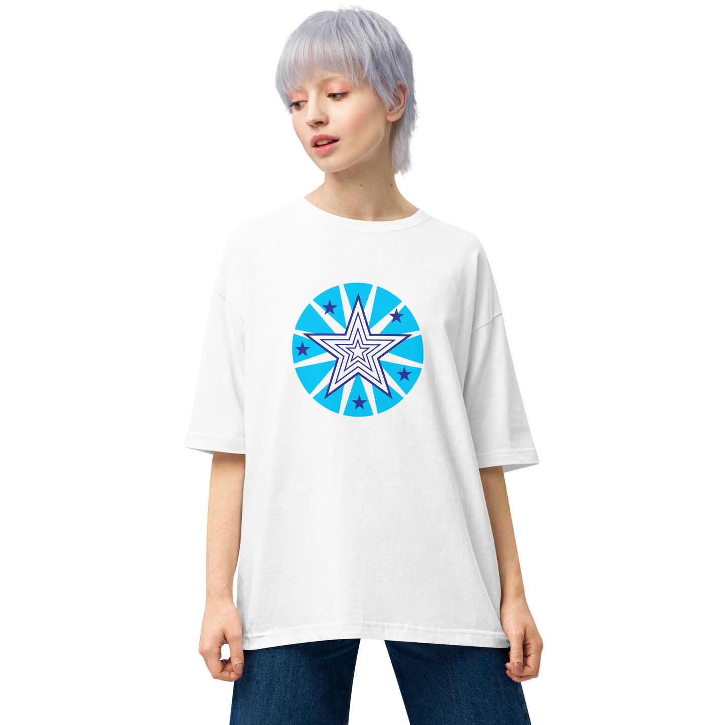 Insook Hwang's art_Star#1_Back(Big Logo_Super Power Art)_DTG Unisex oversized t-shirt (six colors)