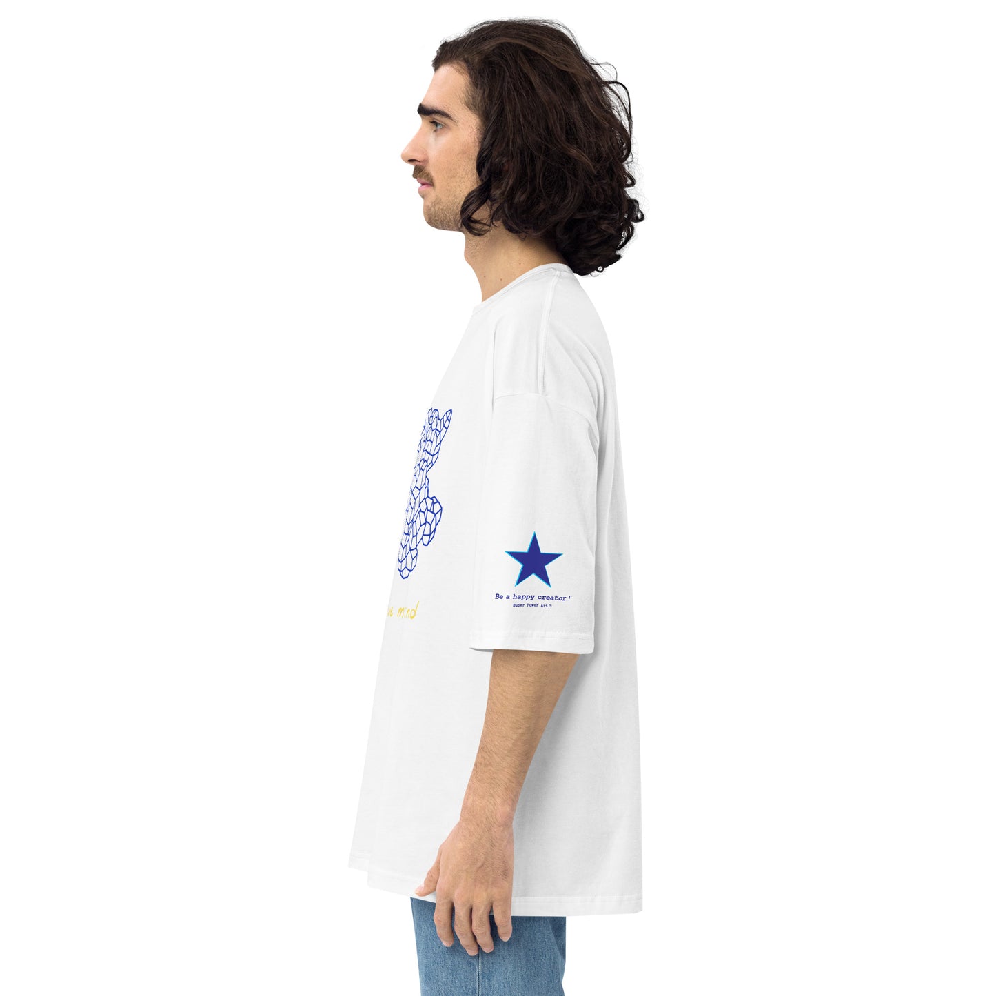 Insook Hwang's art_Net_Blue Dino#1_Unisex oversized t-shirt