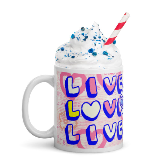 Insook Hwang's art_Love and Live _UFO#1_White glossy mug(11OZ, 15OZ)