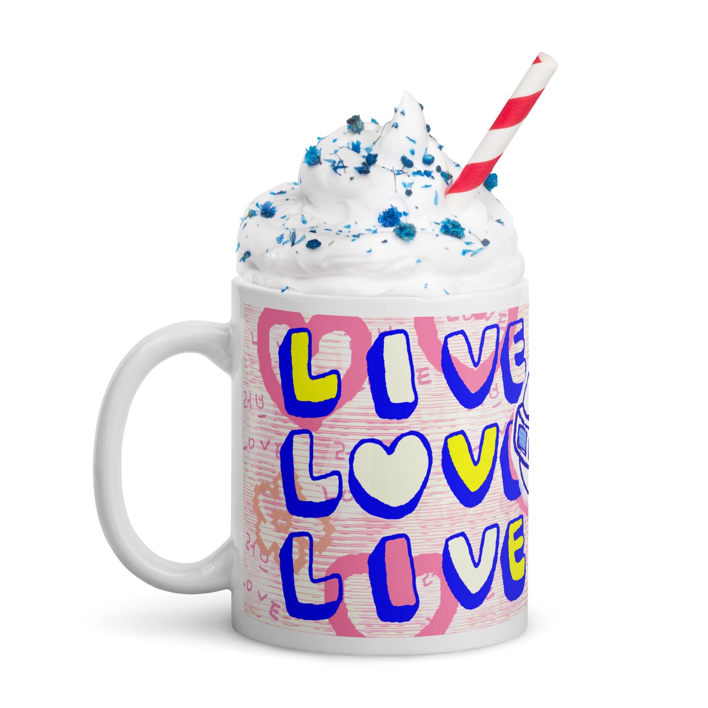 Insook Hwang's art_Love and Live _UFO#2_White glossy mug(11OZ, 15OZ)