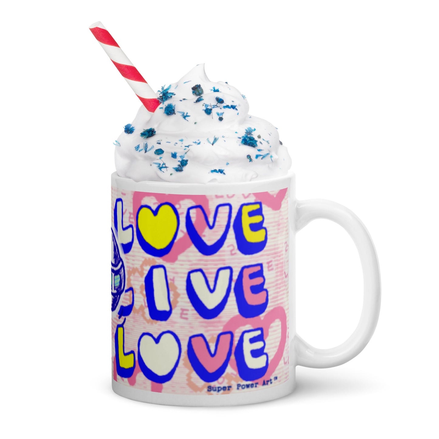 Insook Hwang's art_Love and Live _UFO#1_White glossy mug(11OZ, 15OZ)