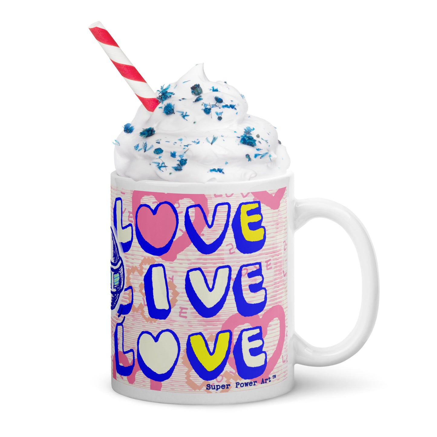 Insook Hwang's art_Love and Live _UFO#2_White glossy mug(11OZ, 15OZ)