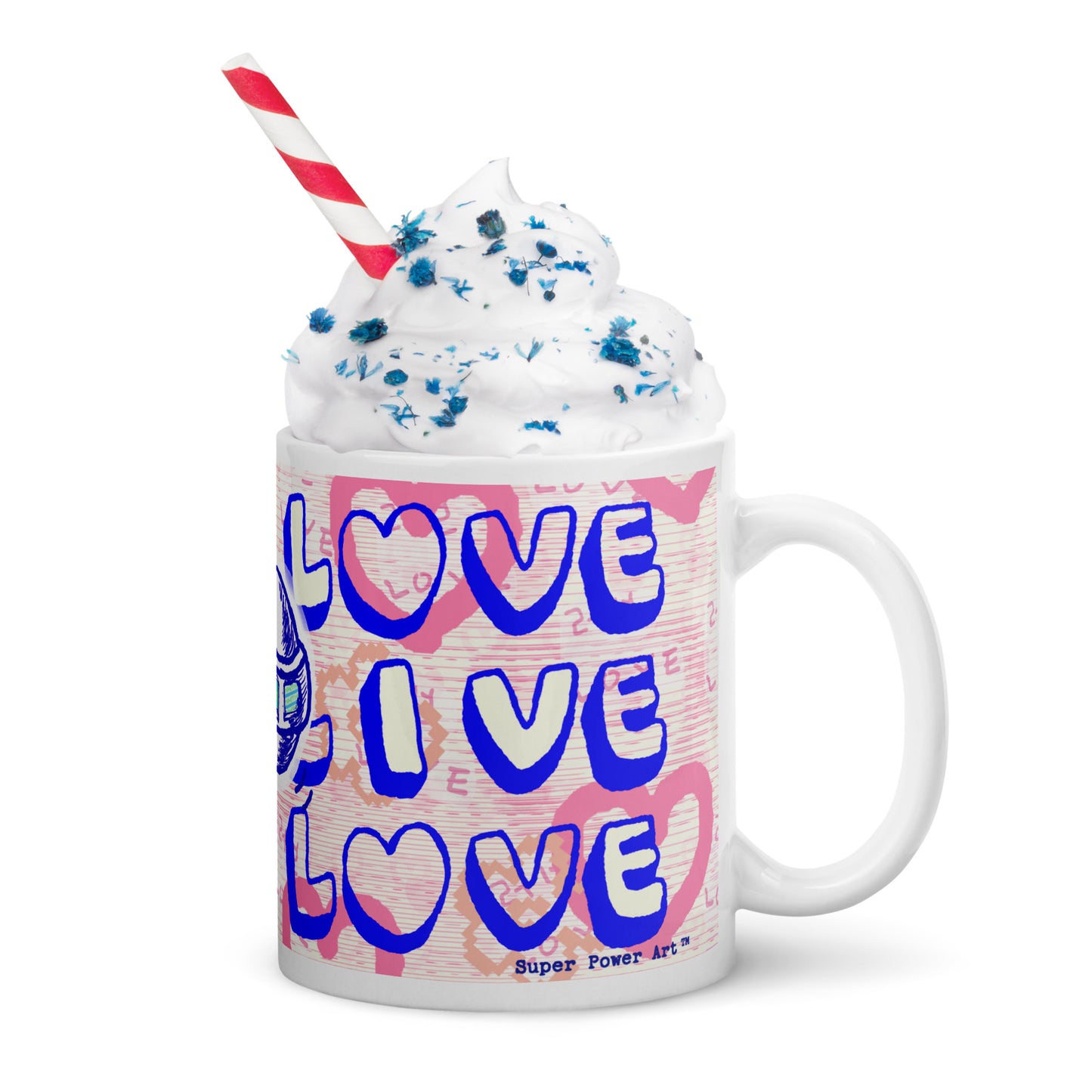 Insook Hwang's art_Love and Live_UFO#4_White glossy mug(11Oz, 15Oz)